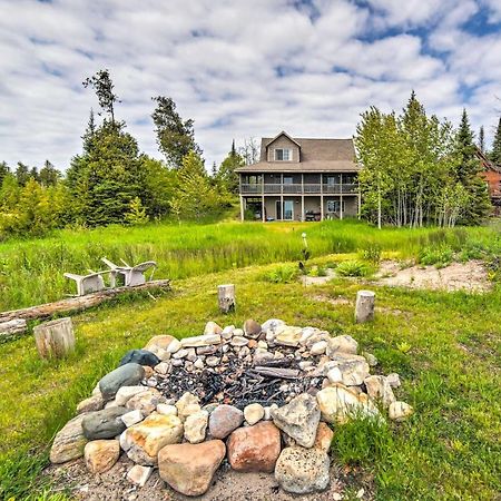 Secluded Lake Michigan Home Private Fire Pit Manistique Bagian luar foto