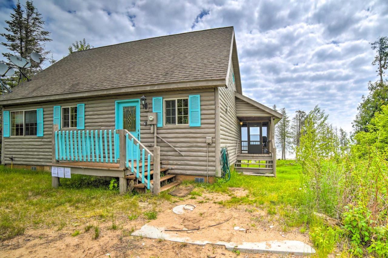 Secluded Lake Michigan Home Private Fire Pit Manistique Bagian luar foto