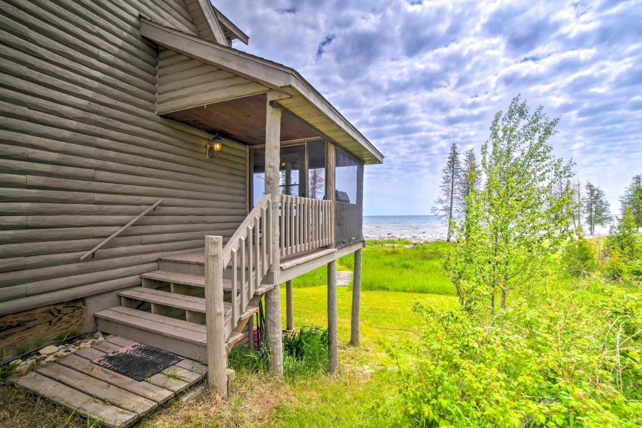 Secluded Lake Michigan Home Private Fire Pit Manistique Bagian luar foto